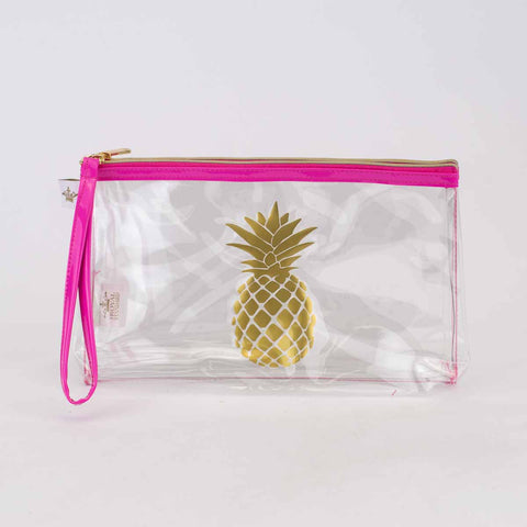 Pineapple Clear Organizer Double Zip Pouch