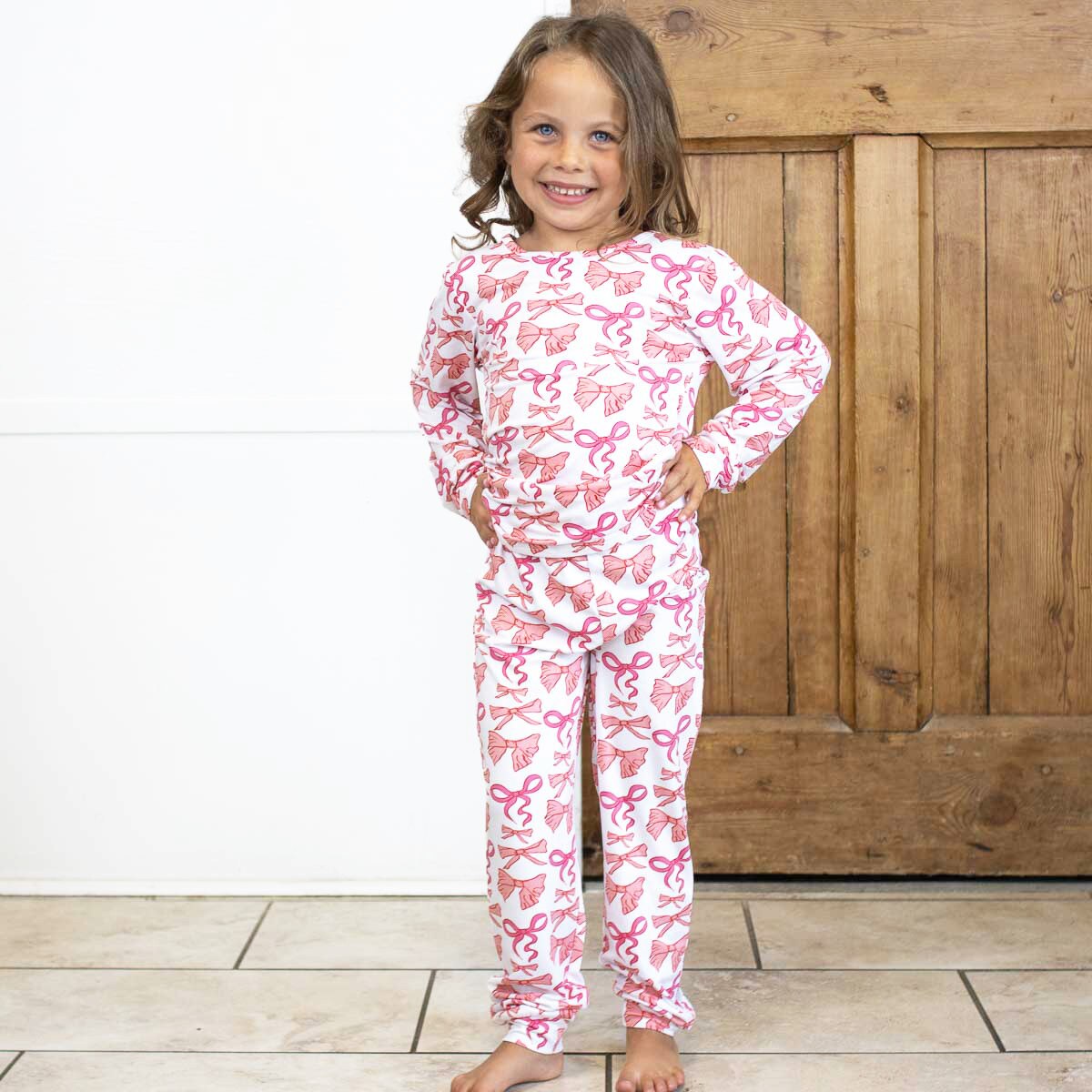 Sutton Bow Long Sleeve Pajamas