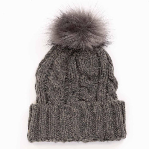 Addison Pom-Pom hat in dark gray