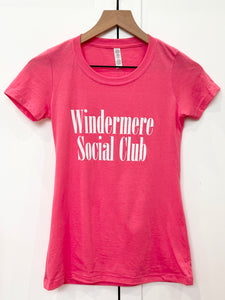 Windermere Social Club fitted tee bright pink