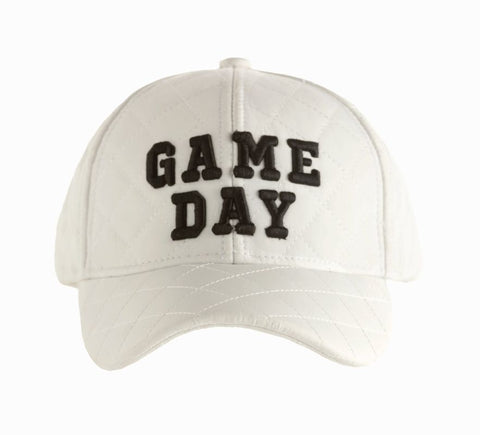 GAME DAY BALL CAP, quilted white