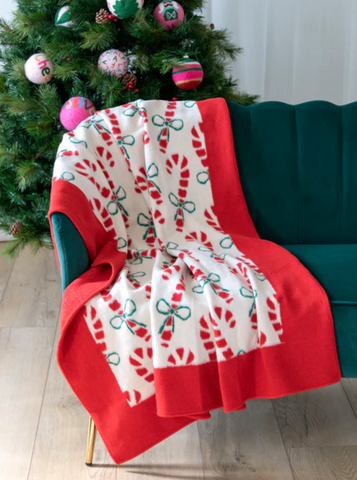 Candy Cane Throw Blanket